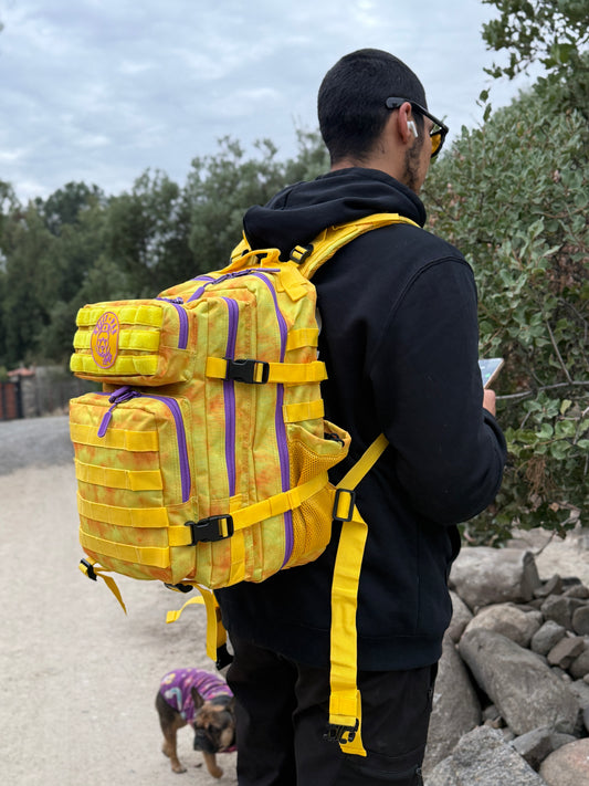 Mochila Bullypak (Premium) 35 Litros Tie-Dye Amarilla (Calidad PRO)