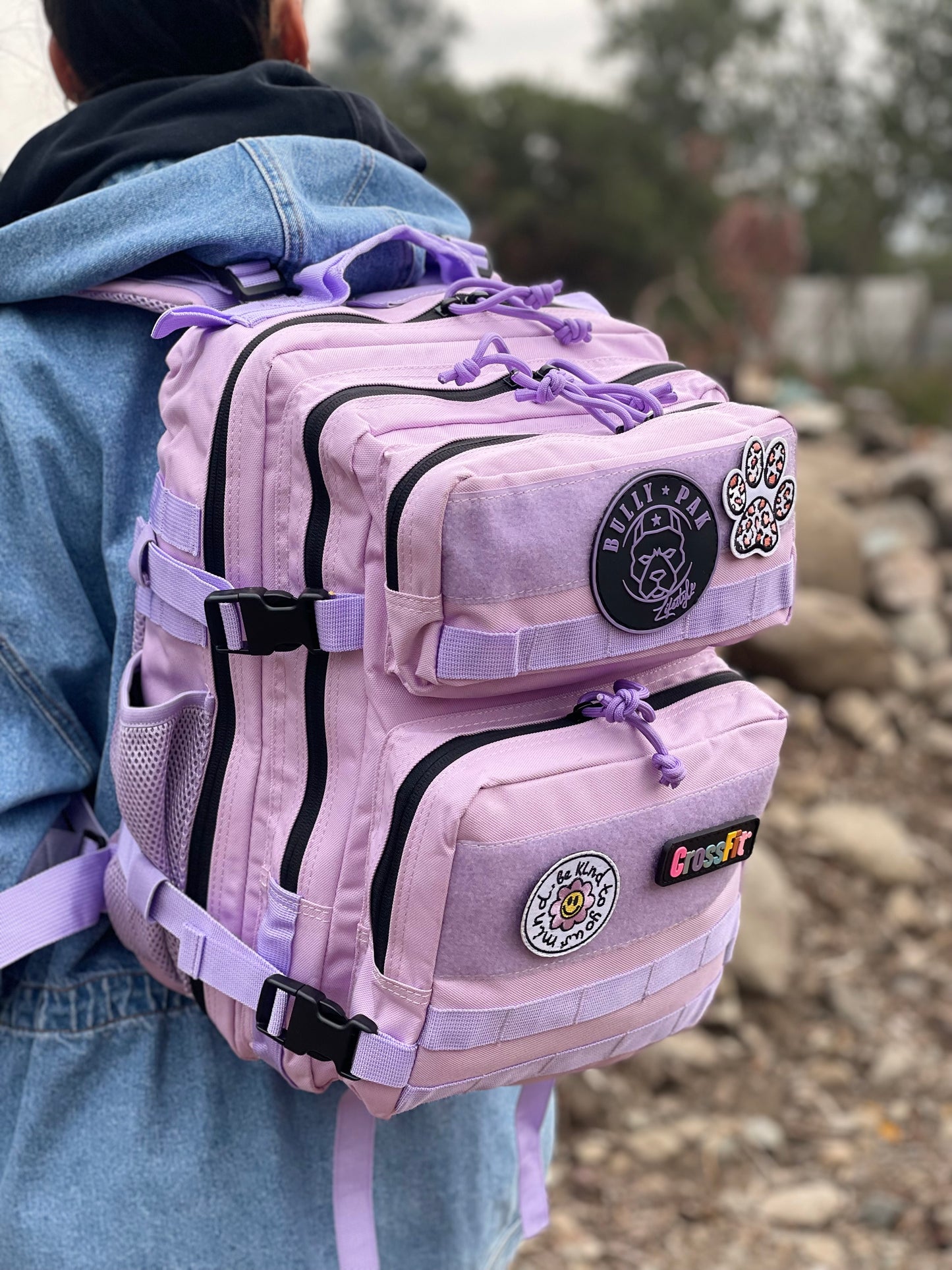 Mochila Bullypak 25 Litros Morada lazos morados