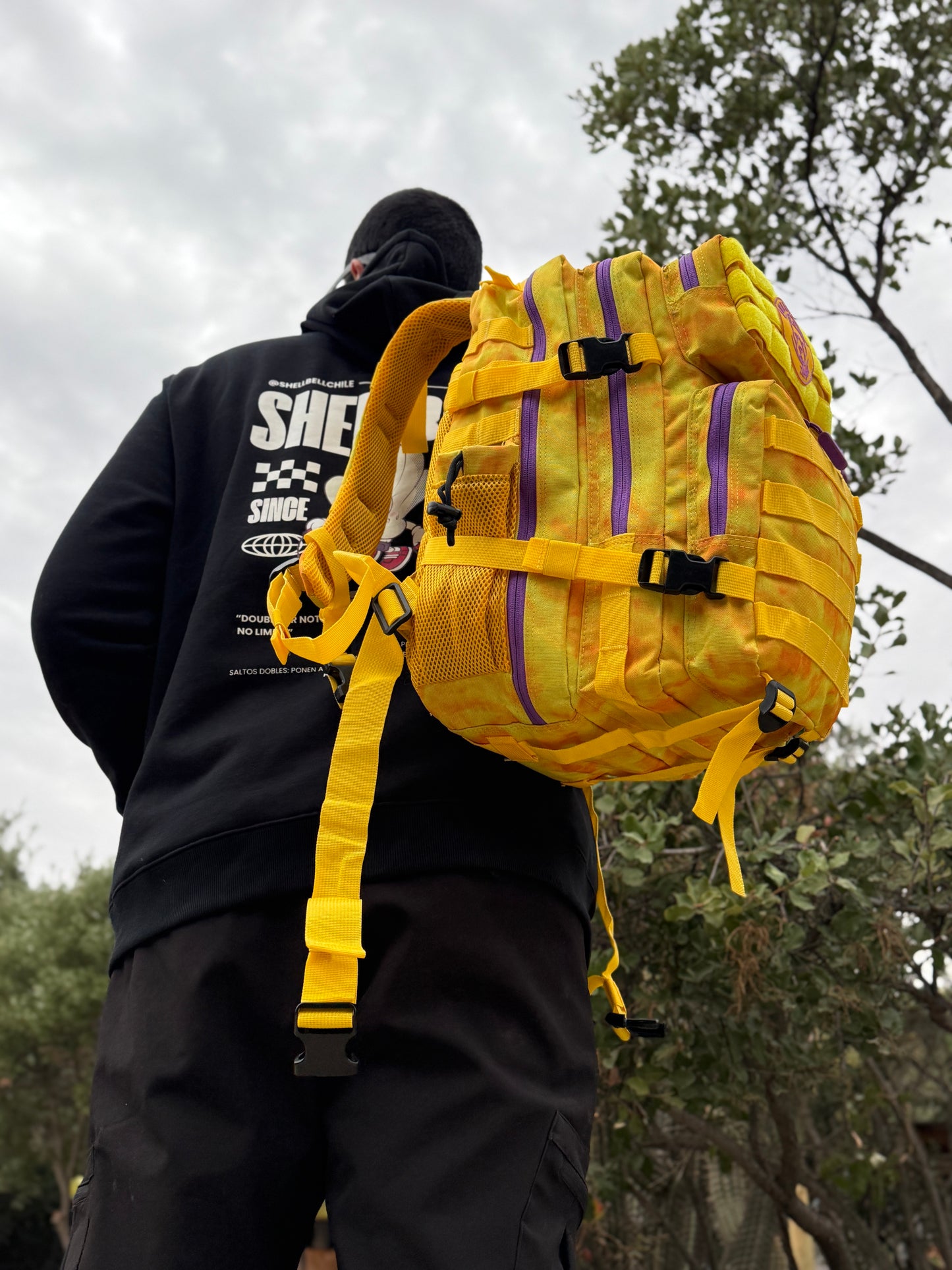 Mochila Bullypak (Premium) 35 Litros Tie-Dye Amarilla (Calidad PRO)