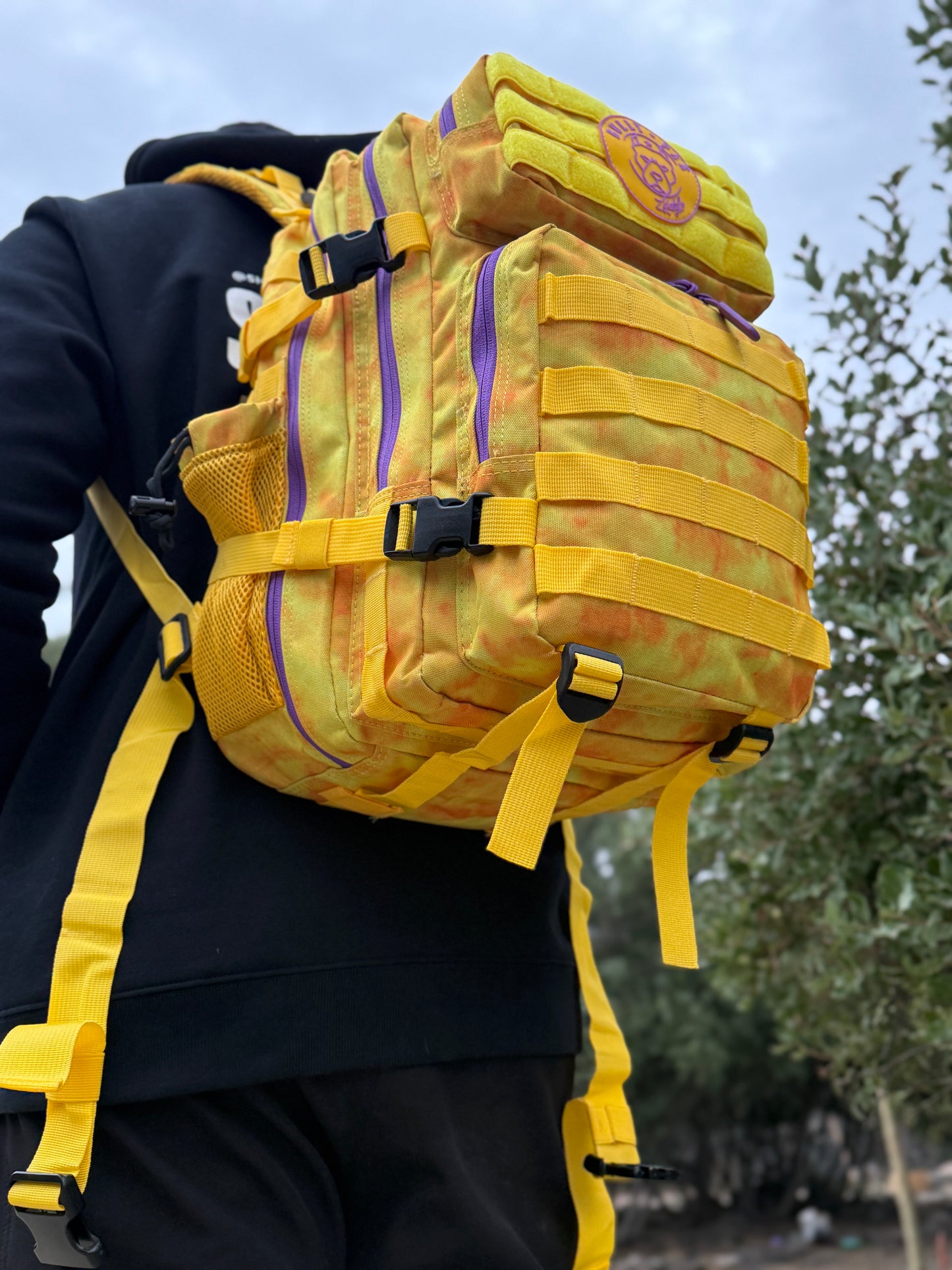 Mochila Bullypak (Premium) 35 Litros Tie-Dye Amarilla (Calidad PRO)