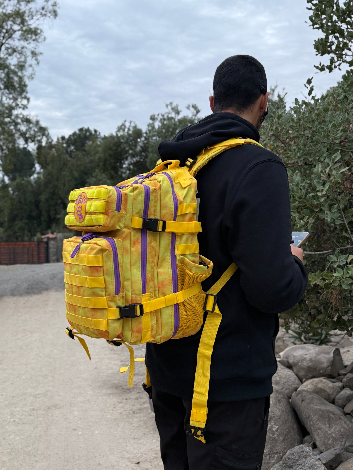 Mochila Bullypak (Premium) 35 Litros Tie-Dye Amarilla (Calidad PRO)