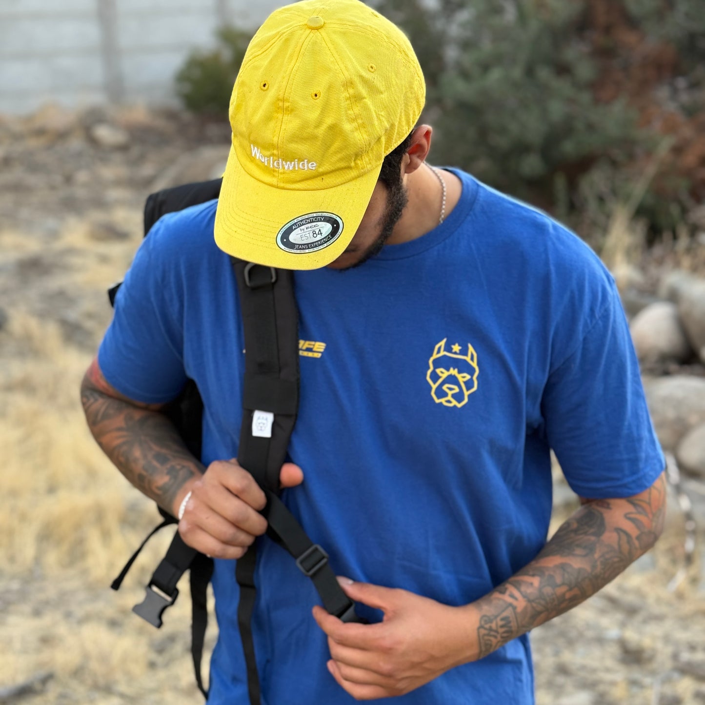 Mochila Bullypak 25 Litros Negra lazos Amarillos (Premium)