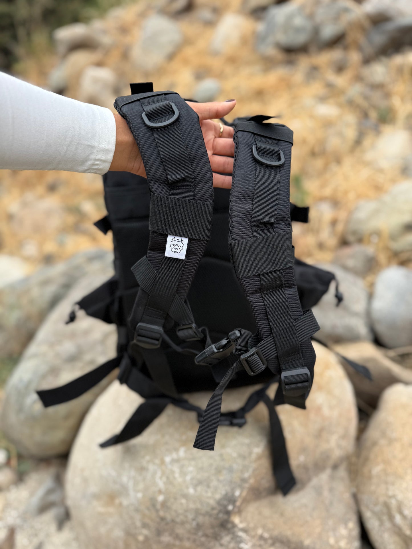 Mochila Bullypak 25 Litros Negra lazos Morados (Calidad Premium)