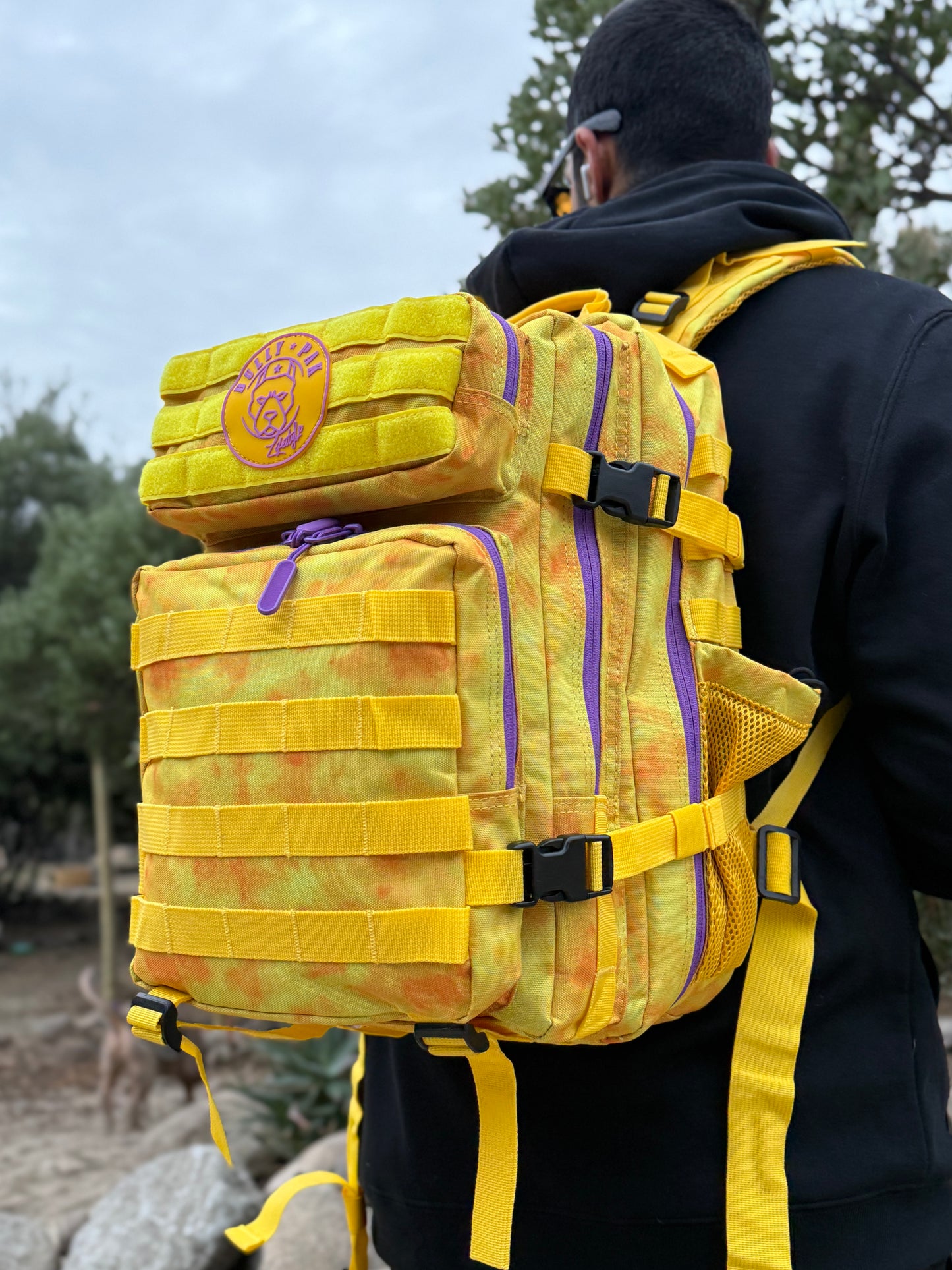 Mochila Bullypak (Premium) 35 Litros Tie-Dye Amarilla (Calidad PRO)