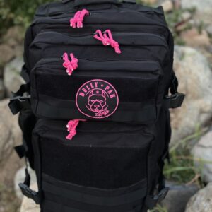 Mochila 25 Litros Negra lazos Fucsia