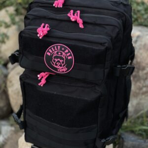 Mochila 25 Litros Negra lazos Fucsia