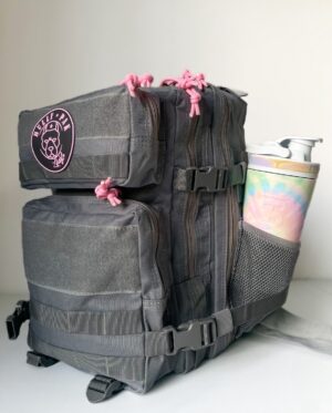 Mochila 25 Litros Gris lazos rosas - Imagen 17